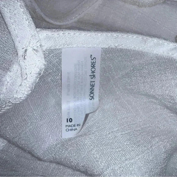 Beach Bundle: 👙Bikini Top, Swim Cover and Beach Tote, Yellow & White, Size 10 - Picture 10 of 17